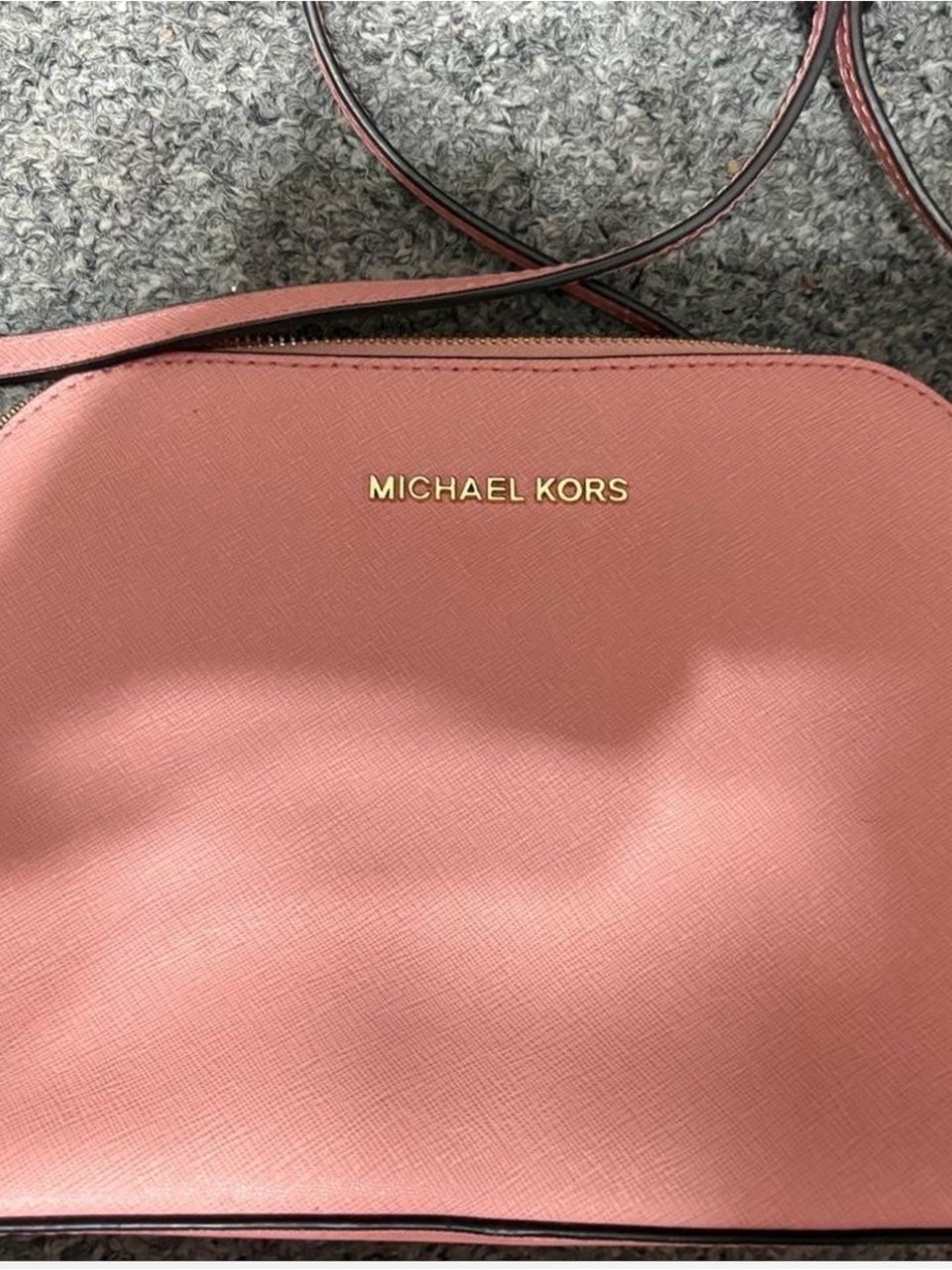 Michael Kors Rose Pink Crossbody Bag with Gold Logo